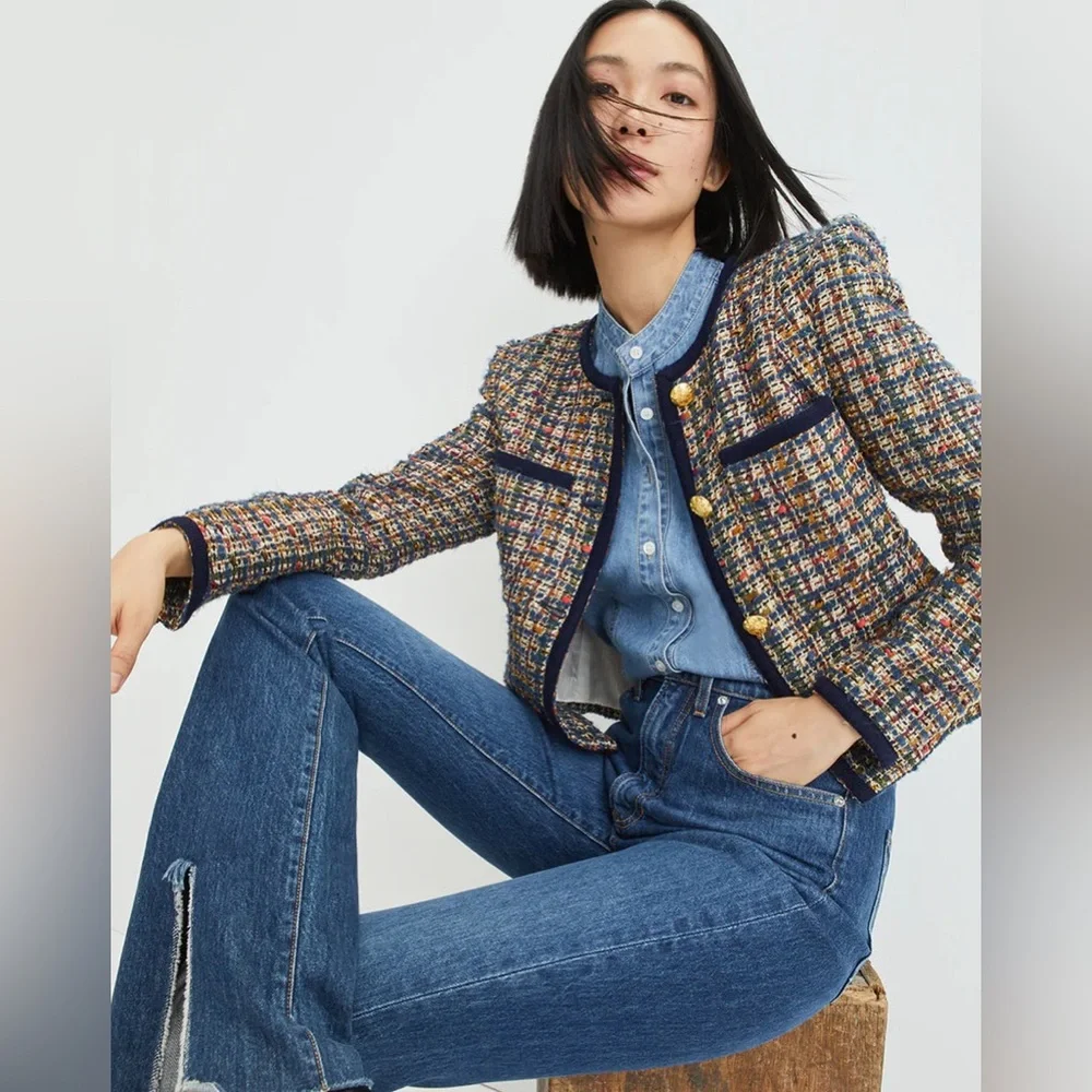 Veronica Beard Lars Tweed Jacket w/ gold buttons Sz. 2 - Picture 2 of 8